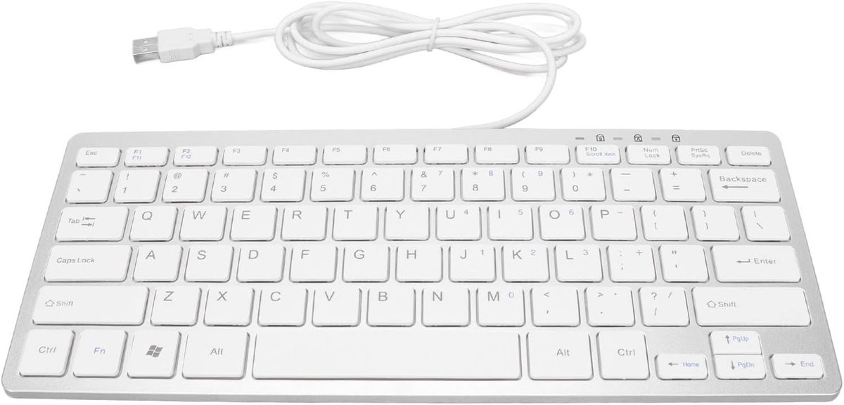 SnelShoppen - Ultra-dun USB Toetsenbord 78 Mini Toetsen, Plug en Reproductie, Antislip en Stil, Geschikt voor Mobiele Telefoons, Laptops en Desktop Co
