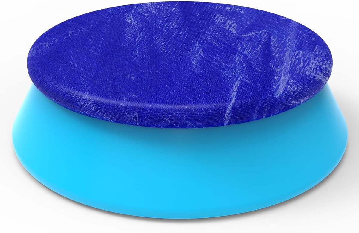 SnelShoppen - Zwembadafdekking Ronde Ø 305 cm - Donkerblauwe Windbescherming met UV-Bescherming voor Zwembaden, Waterdicht en Scheurvast