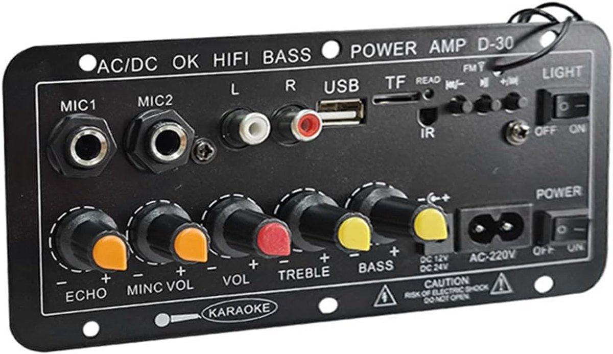 SnelShoppen - Stereo Bluetooth Versterker Bord met USB FM Radio TF Speler voor Thuis Audio en Auto Speakers - Ideaal voor Feesten en Kamperen