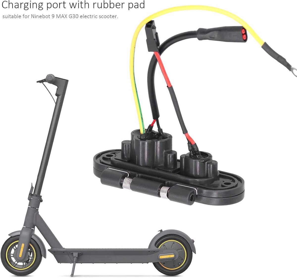 SnelShoppen - Bediffer Elektrische Scooter Oplaadhaven Stofdichte Plug Vervangingsdeel voor 9 G30 Scooter Accessoires, Duurzaam en Betrouwbaar
