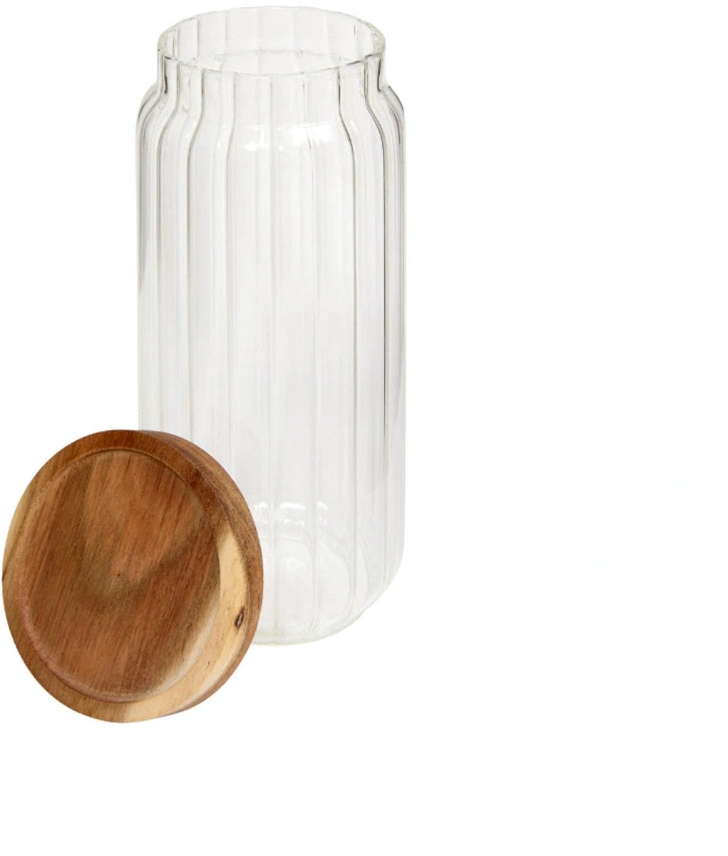 Stijlvolle luchtdichte glazen voorraadpot 1 liter Five® - Transparant - Luchtdicht | Met deksel — cadeau in Wonen & Interieur - foto 4