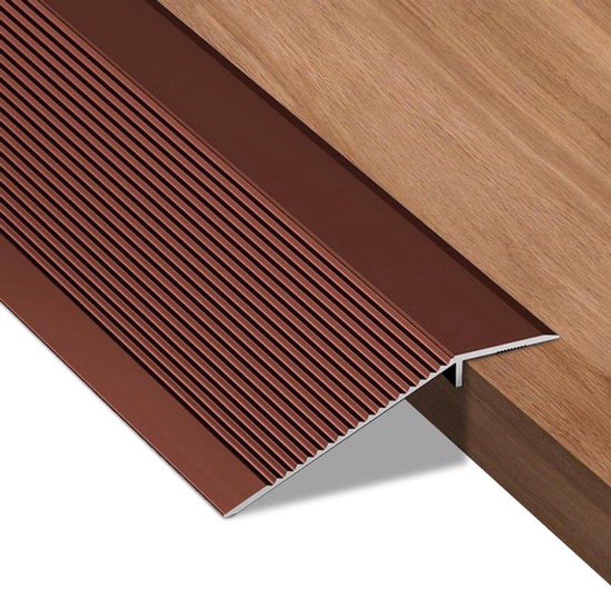 Aluminium overgangsstrip voor vloeren, hoogtecompensatieprofiel voor laminaat, tegels en PVC, zwart/anthraciet, 90 cm