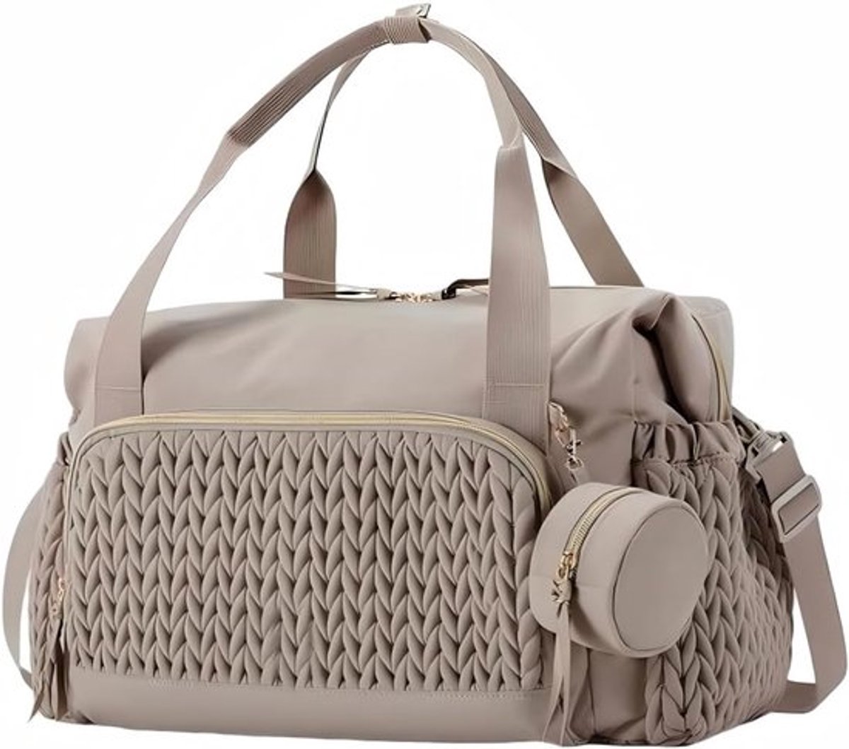 Multifunctionele luiertas met fopspeentas en aankleedonderlegger voor ouders, ideaal voor reizen, strand en dagelijkse uitjes, 45,5 x 30 x 23 cm