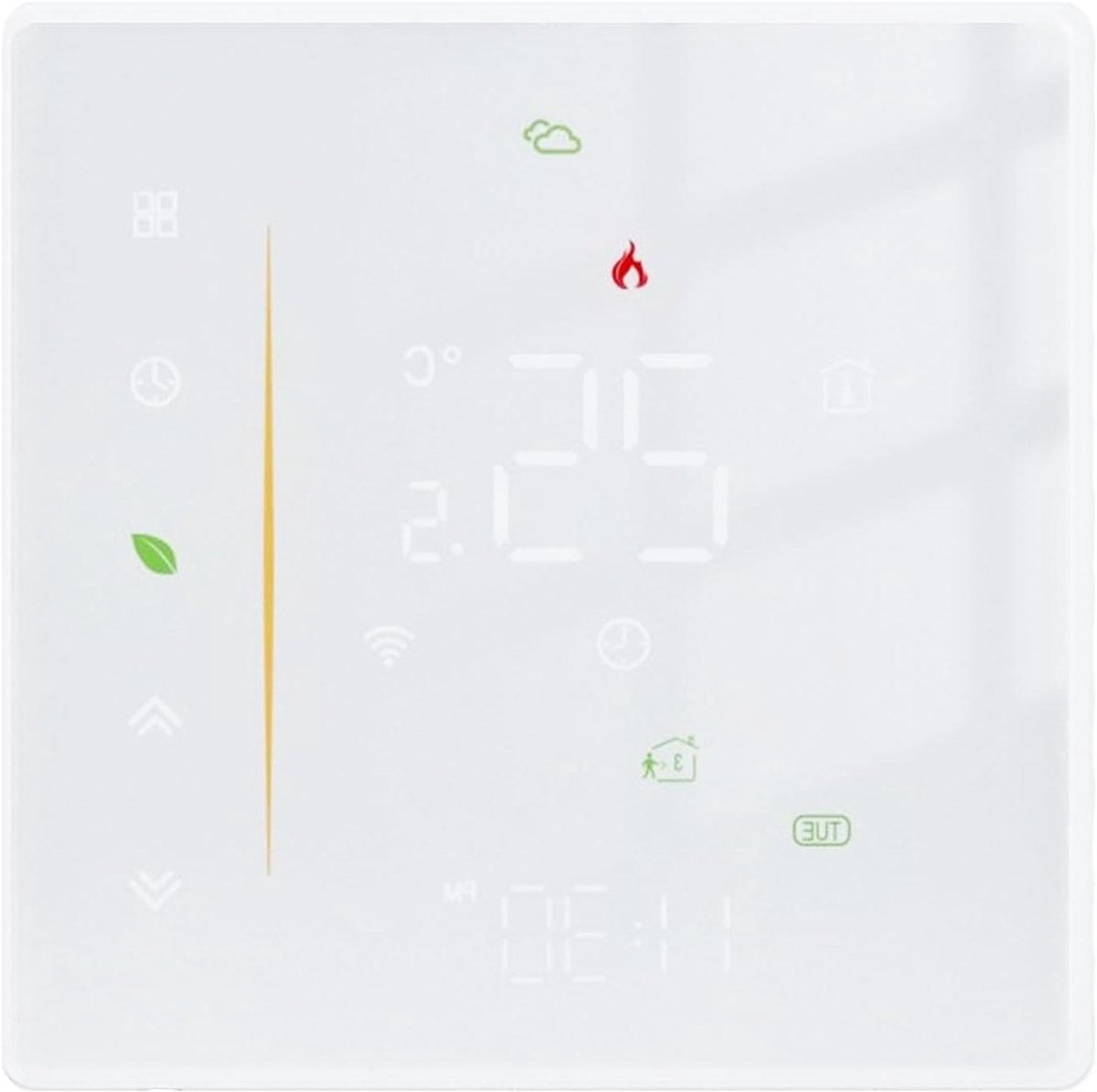 Intelligente thermostaat - Programmeerbare thermostaat Slimme thermostaat - Temperatuur regelen - App en spraakbesturing - 86 mm cassette - Wit