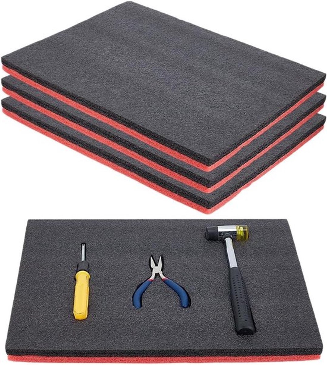 4 Stuks Toolbox Foam - Polyurethaan Schuim Bladen voor Koffer, Gereedschapsopslag en Creatief Gebruik, 41×30.5×2.5cm