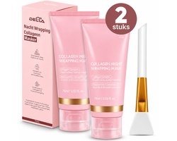 Collageen Wrapping Masker - 2 stuks - 150ML - Nacht gezichtsmasker - Hydraterend & Verstevigend -…
