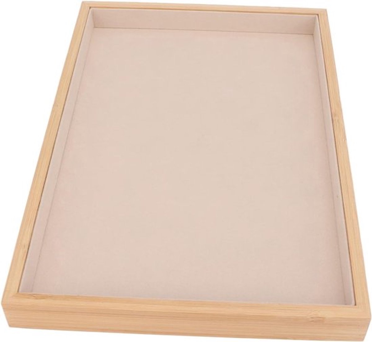Sieraden Organizer voor Oorbellen, Kettingen en Armbanden - Stapelbare Houten Sieraden Tray met Opbergruimte voor Ringen en Accessoires (Beige)