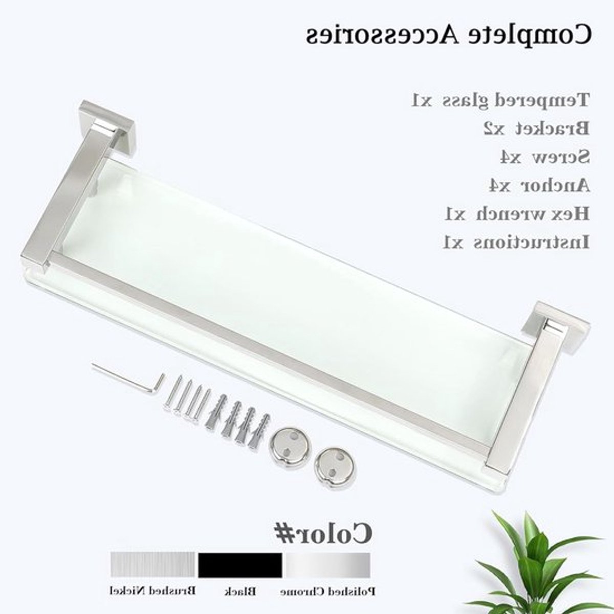Gehard glas Badkamerplank 40 cm met leuning - Wandmontage, 8 mm dikte, Gepolijste Afwerking, Ideaal voor Badkamer en Keuken