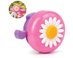 Bondoo Fietsbel Kind - Zonnebloem Kinderfietsbel - Fietsbellen voor Kinderfietsen - Fietsaccessoires voor Kinderen - Roze/Paars