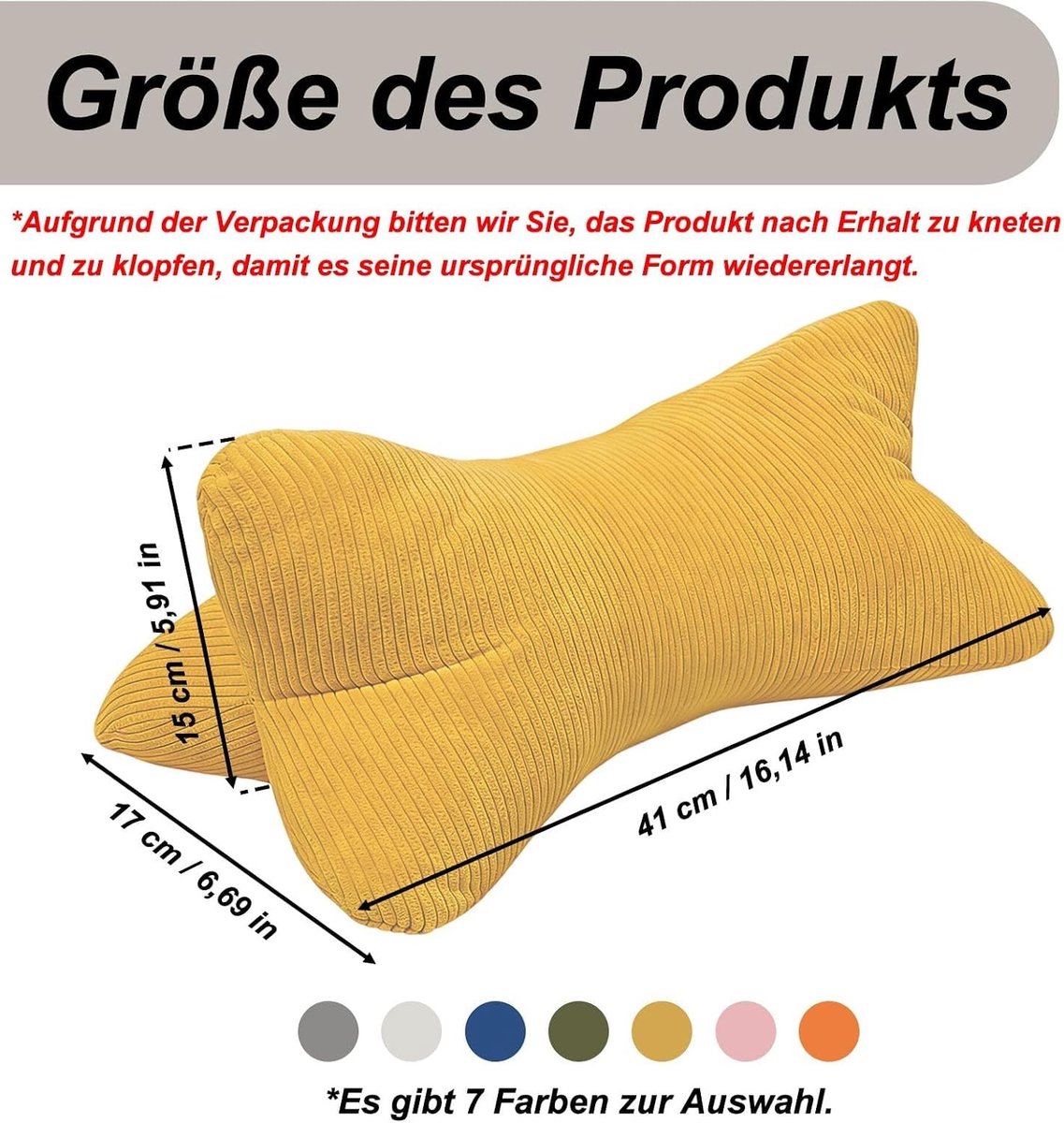 Leeskussen - Geel - Klein - Ergonomisch Ontspanningskussen - Voor Ondersteuning bij Lezen