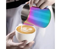 Melkopschuimkan - Koffiemelkkan Opschuimkannetje - Latte Art Maken - Professionele Kwaliteit - 350 ml - Multicolor