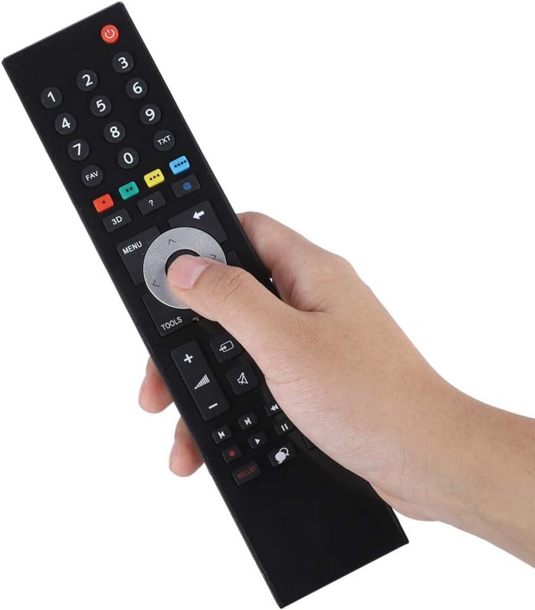 SnelShoppen - Hoogwaardige TV afstandsbediening vervanging voor GRUNDIG TP7187R, Zwart, Duurzaam ABS, Meer dan 8M Bereik, Geschikt voor Televisies