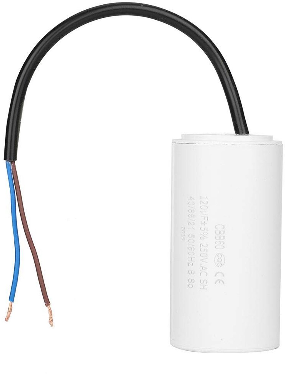 SnelShoppen - CBB60 Capacitor 250V AC 120uF Motorloopcondensator met Draad voor Luchtcompressor, Betrouwbare Isolatie, Duurzaam en Veilig
