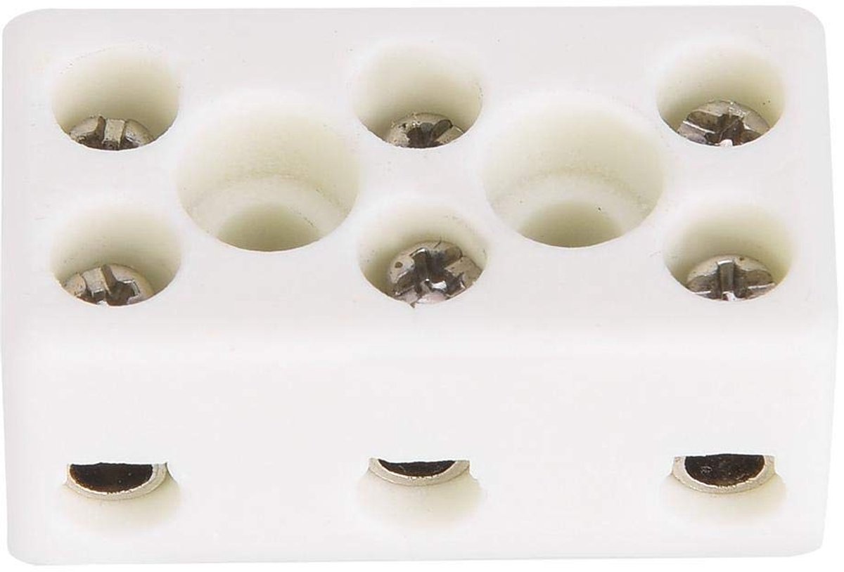 SnelShoppen - 10 Stuks 3-Weg 24A Keramische Terminal Blok Porselein Verbinding Blok Draad Connector Hittebestendig, 1.32x0.70x0.61 Inch