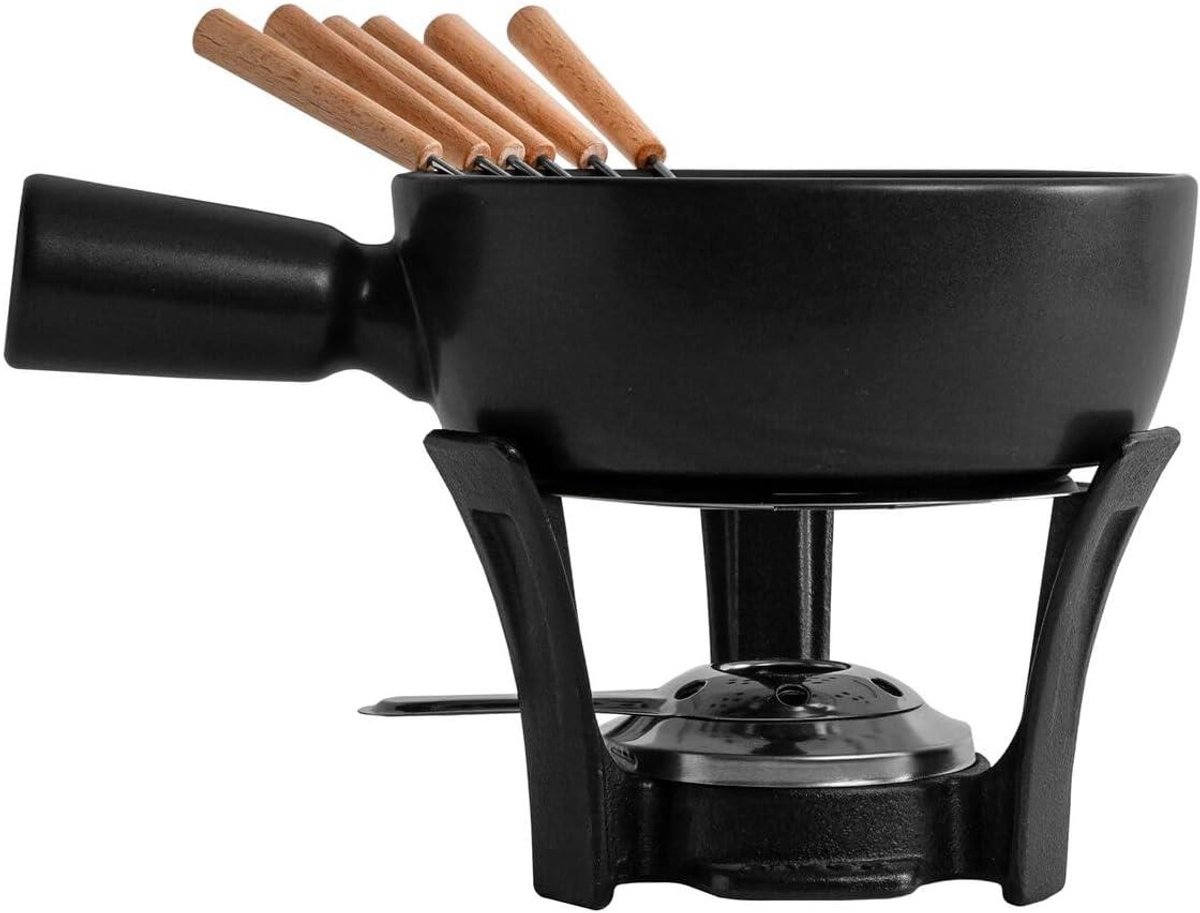 Fondueset Nero - Kaasfondue Set - Gezellig Tafelen - Vaatwasserbestendig - 13 Liter - Zwart