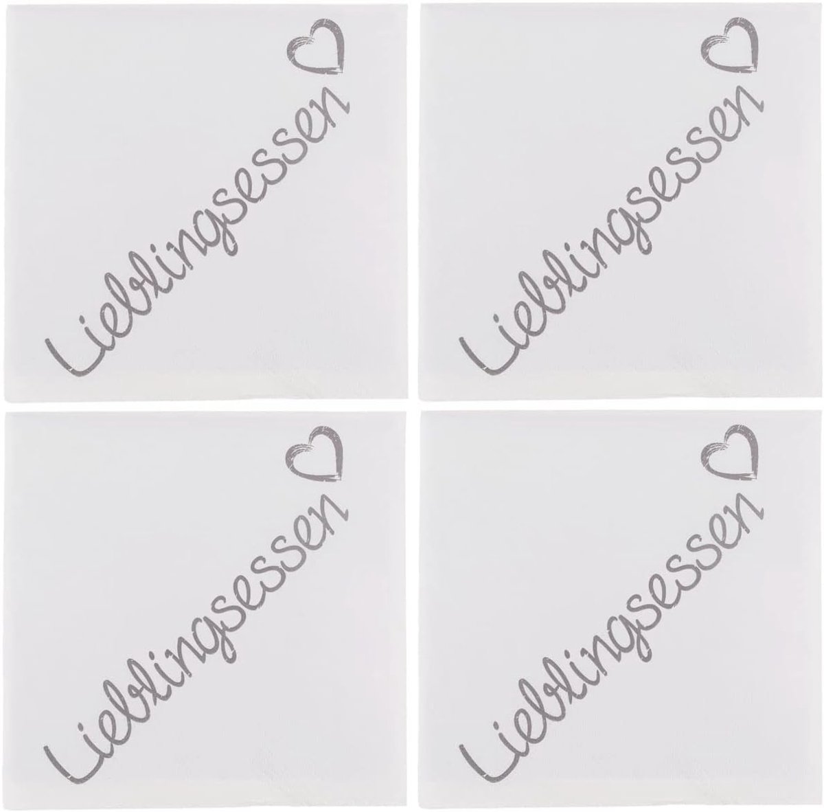 SnelShoppen - Papieren Servetten Set 3-laags 33 x 33 cm (20 stuks) Favoriete Eten Wit - Feest, Keuken, Tuin, Gezelschap