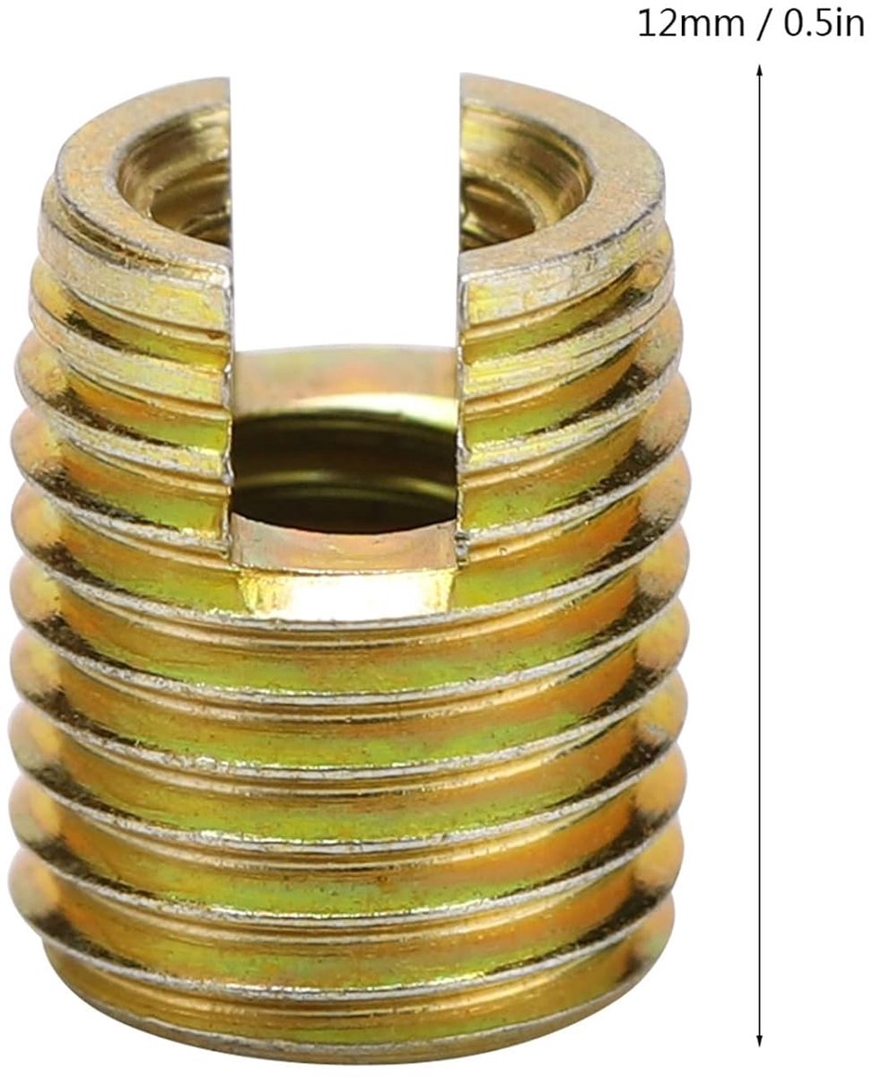 SnelShoppen - 20 Stuks Draadinsert 302, Stalen Zelftappende Herstelmoer, M6 x 1.0 Binnen, M9 x 1.0 Buiten, Lengte 12mm, Sterke Bevestiging voor Auto's