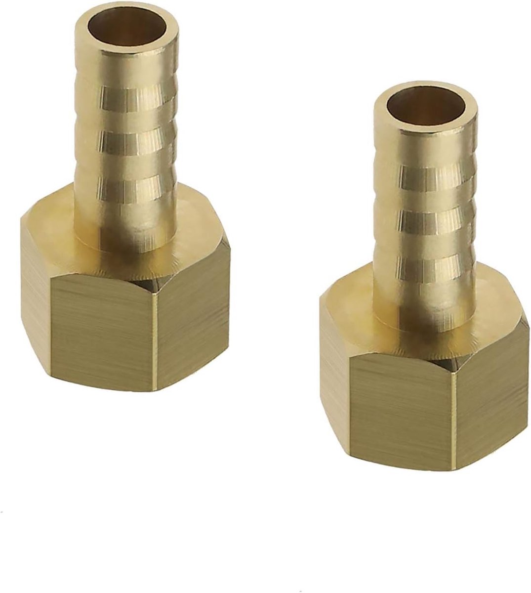 SnelShoppen - 2x 1/4 inch vrouwelijke BSP draad naar 8mm connectoren - messing slangaansluitingen voor lucht, gas, water, brandstof - duurzame vervang