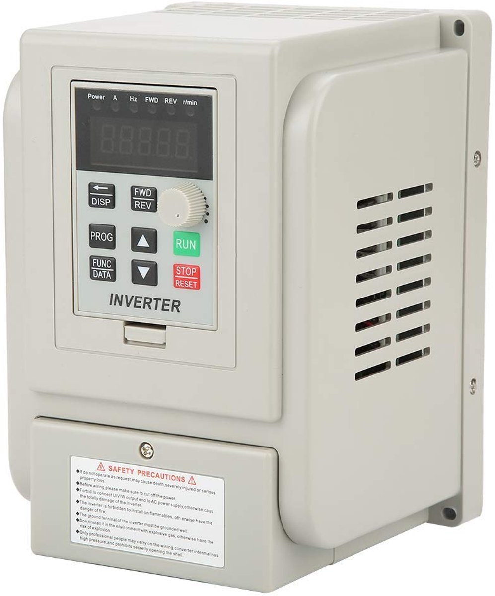 SnelShoppen - Frequentieomvormer 220VAC 1.5KW, Enkel Fase Universele PWM Controle VFD Snelheidsregelaar Vector Aandrijving Inverter