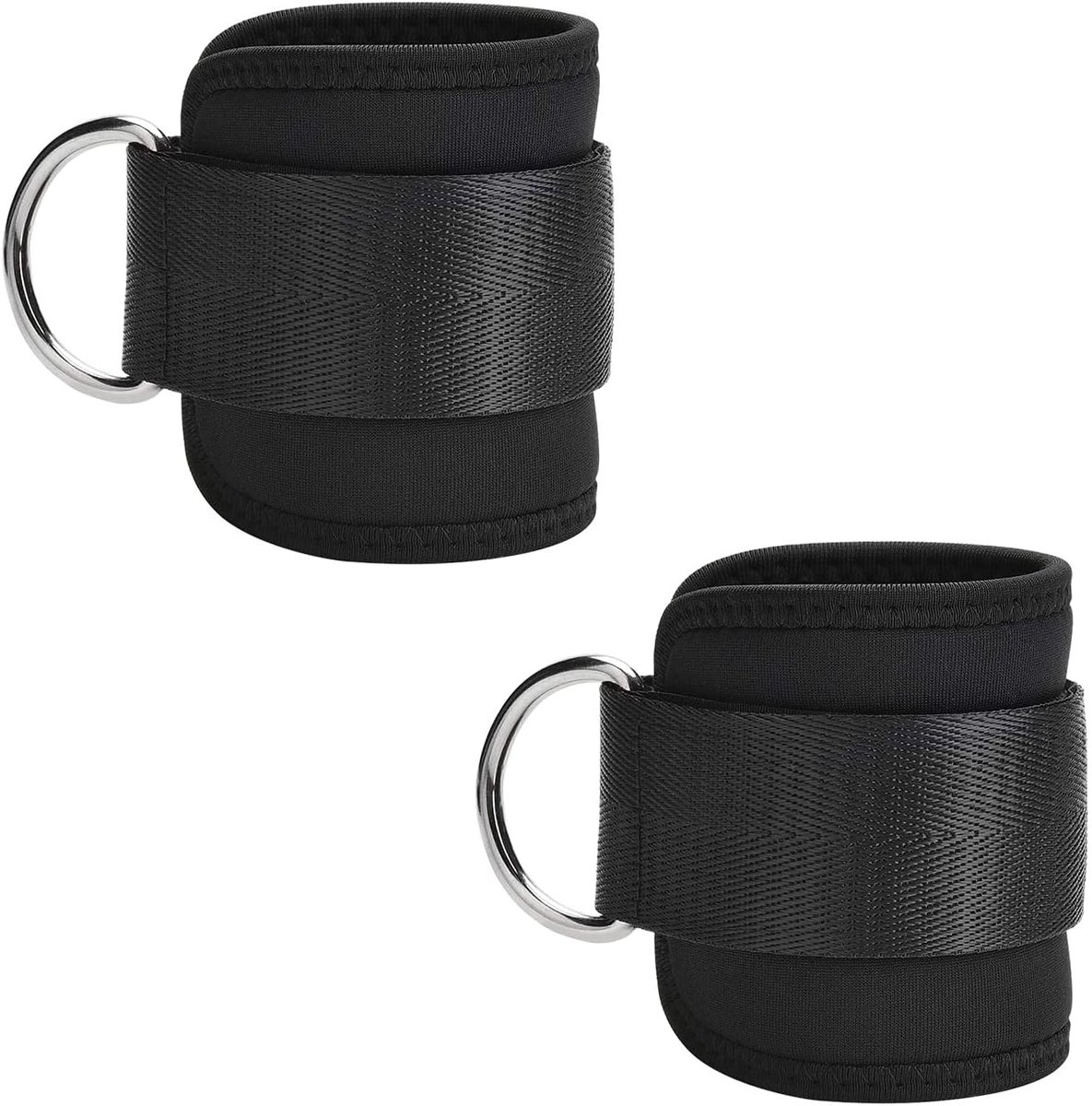 Ankle straps, foot loops, 2 foot straps, D-ring ankle sleeves, a leg training device for everyone (black) - ShopVlot