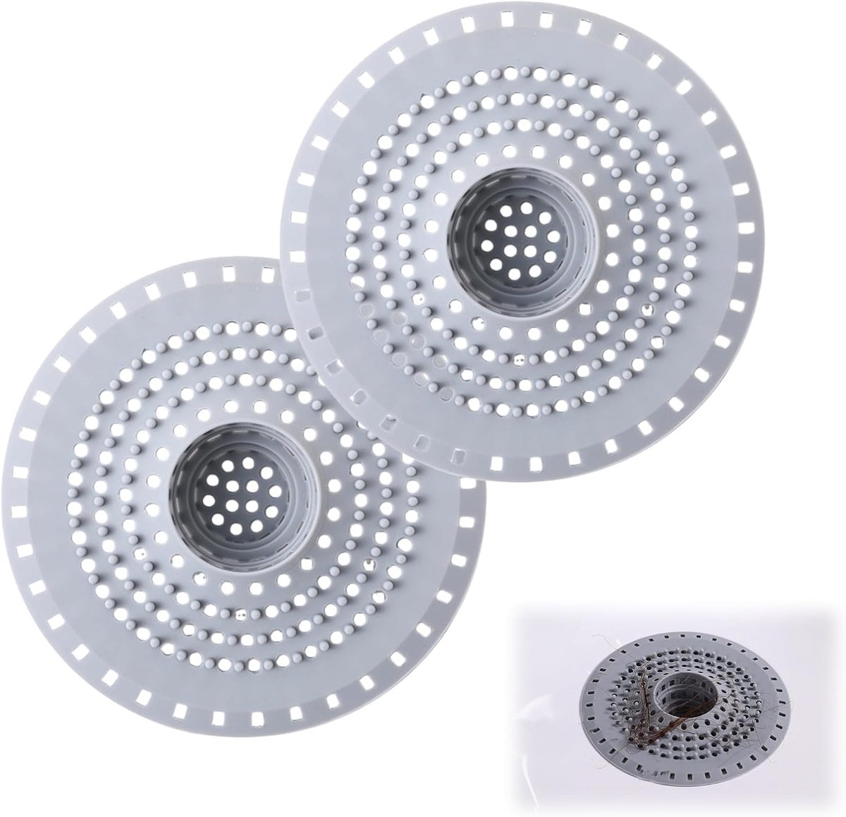 SnelShoppen - 2 Stuks Silicone Douche Haarvangers Filter Afvoerfilter Anti-Verstopping Badkamer Universele Accessoires voor Bad/Douche/Keuken