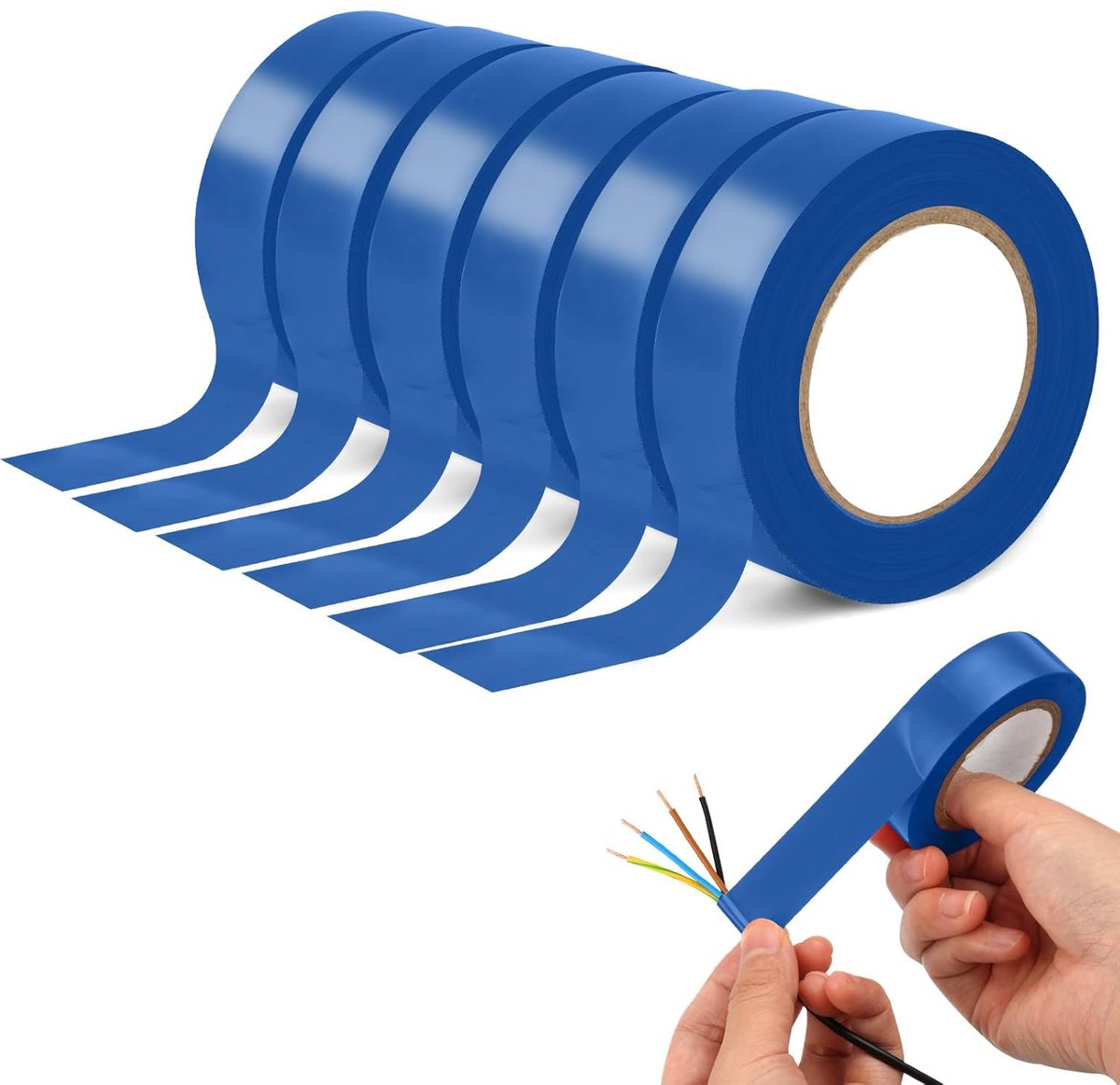 Isolatietape 19mm x 20m - PVC, 6 Kleuren - Waterdicht, VDE Goedgekeurd - Voor Kabelisolatie en Reparatie - SnelShoppen