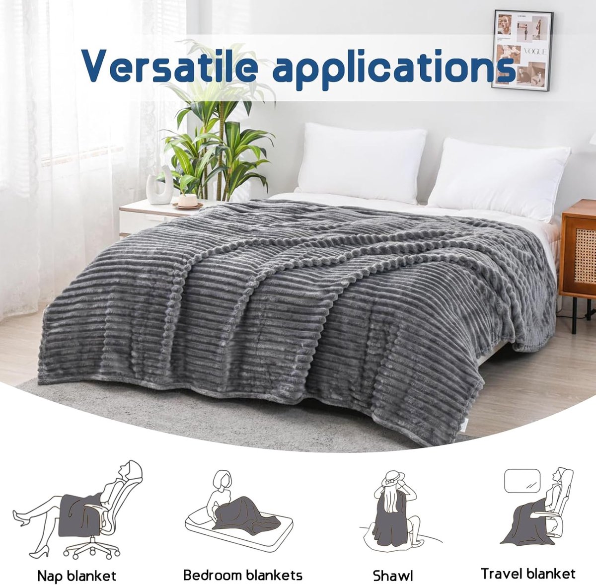 SnelShoppen - Fluffy Dekentje 150 x 200 cm, Zachte Fleece Decke voor Sofa en Bed, Warm en Comfortabel, Cuddly Plaid voor Avonden en Feestjes