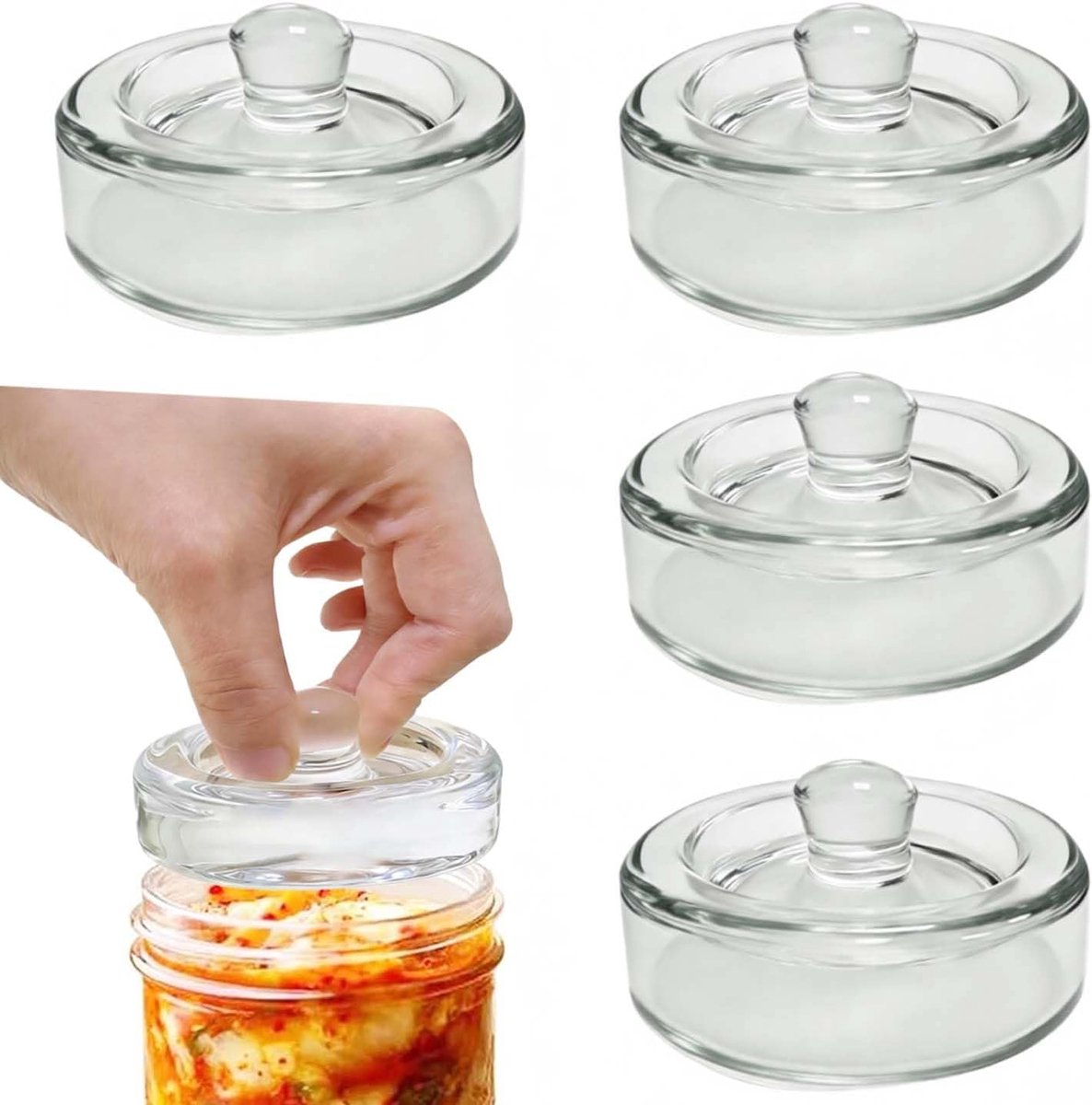 Fermentatiegewichten 8 cm - glazen gewichten voor groenten - ideaal voor zuurkool en kimchi - ShopVlot