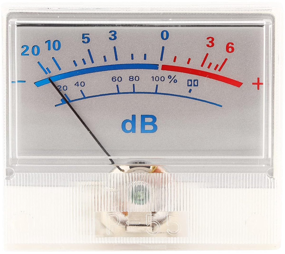SnelShoppen - VU Meter P 55 Hoge Nauwkeurigheid VU Meter Header -20+6db Versterker DB Meter met Wijzerplaat, Duurzaam en Stabiel, Voor Doe-Het-Zelf en