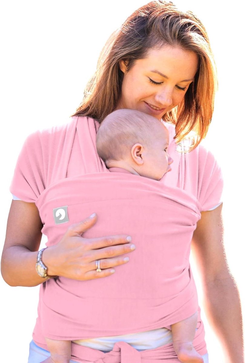 Babydraagzak - Draagdoek baby - Baby dragen - Groot voorvak - Tot 15 kg - Rosé
