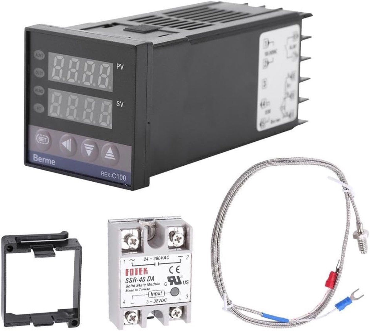 SnelShoppen - Digitale Thermostaat PID Temperatuurregelaar 0-1300 Alarm REX-C100 LED Schakel Kits AC110V-240V Professionele Kwaliteit