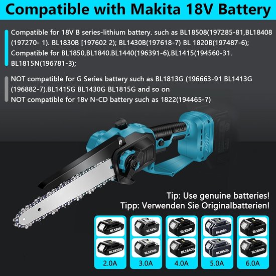 Accu takkenschaar - Snoeizaag op steel - Hoge takken snoeien - Verstelbare hoek - 45 meter bereik - Turquoise — afbeelding 2