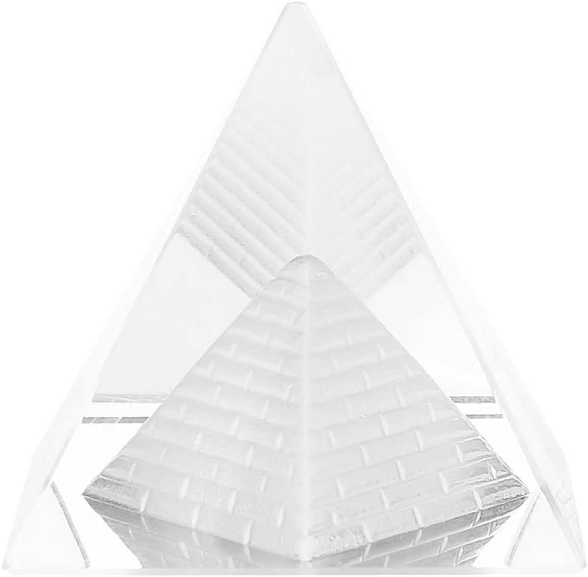 SnelShoppen - Kristallen Piramide - Transparante Crystal Glass Paperweight - Kwarts Steen Beeldjes voor Thuis en Kantoor Decoratie - Elegante Tafeldec