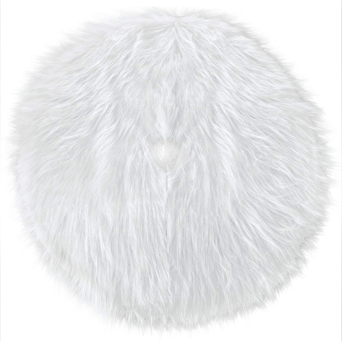 SnelShoppen - Witte Neplederen Kerstboomrok - Sneeuwboomrok voor Kerstdecoraties - Hoogwaardige Pluche - 50cm - Perfect voor Feestdagen