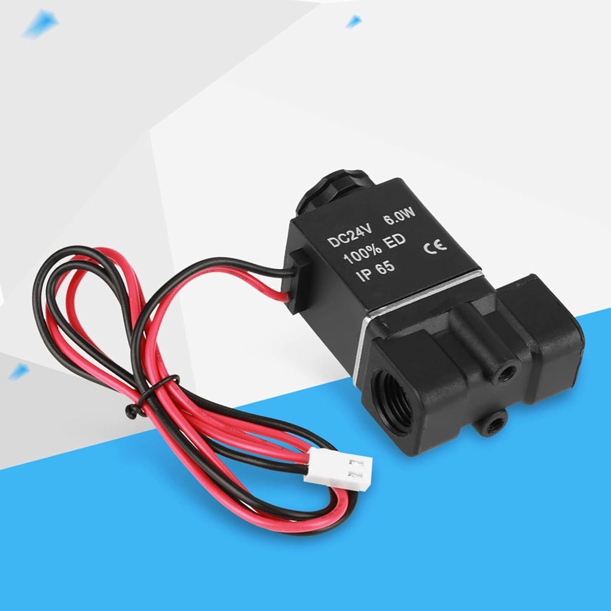 SnelShoppen - Solenoid Ventiel DC 24V, PT 1/4 inch 2-weg, Plastic, Compact 6.5 x 4 cm voor Water en Lucht, Ideaal voor Tuin en Keuken