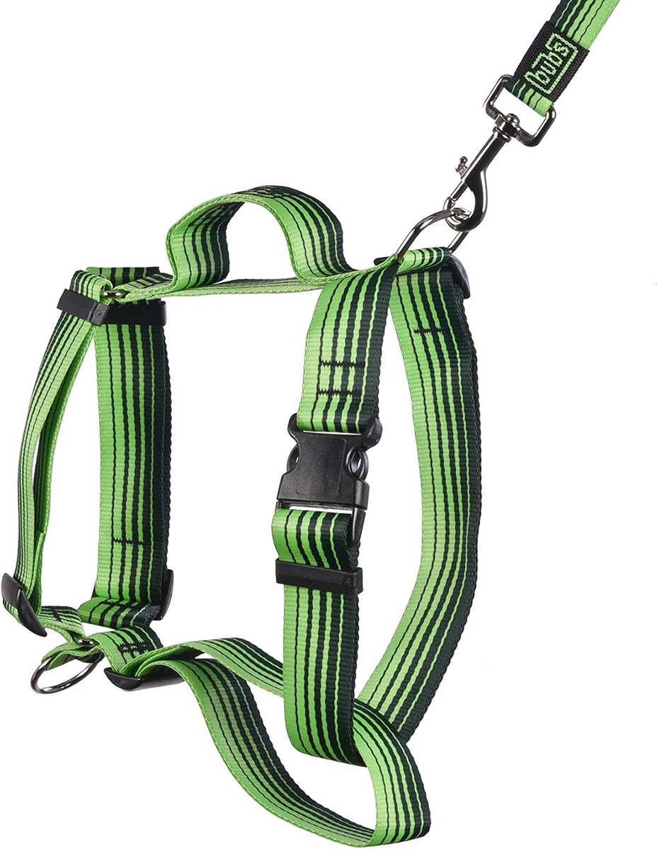 SnelShoppen - Anti-Trek Harnas met Handgreep voor Grote Honden, Anti-Pull Systeem, Maat: Hals 43-74 cm, Borst 59-94 cm, Groene Kleur, Voor Wandelen en