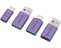 USB Datablocker - Data Defender - Veilig Opladen - Blokkeert Data Overdracht - 4 Stuks - Aluminium