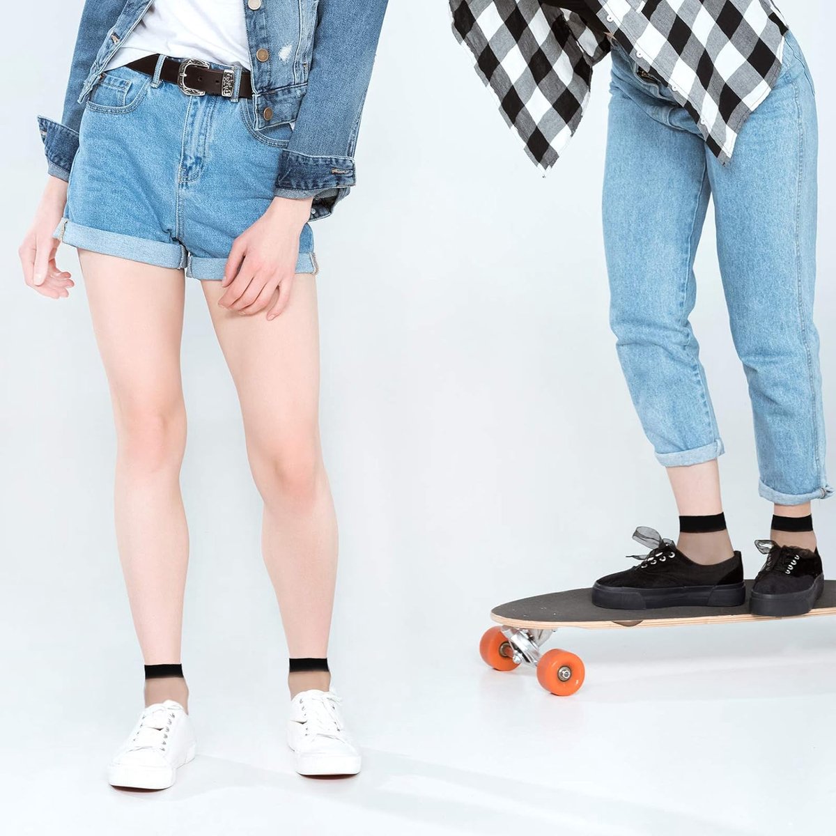 SnelShoppen - 12 Paar Dunne Nylon Transparante Enkelsokken voor Vrouwen en Meisjes - Ankle High Kousen voor Feest, Casual, en Dagelijks Gebruik