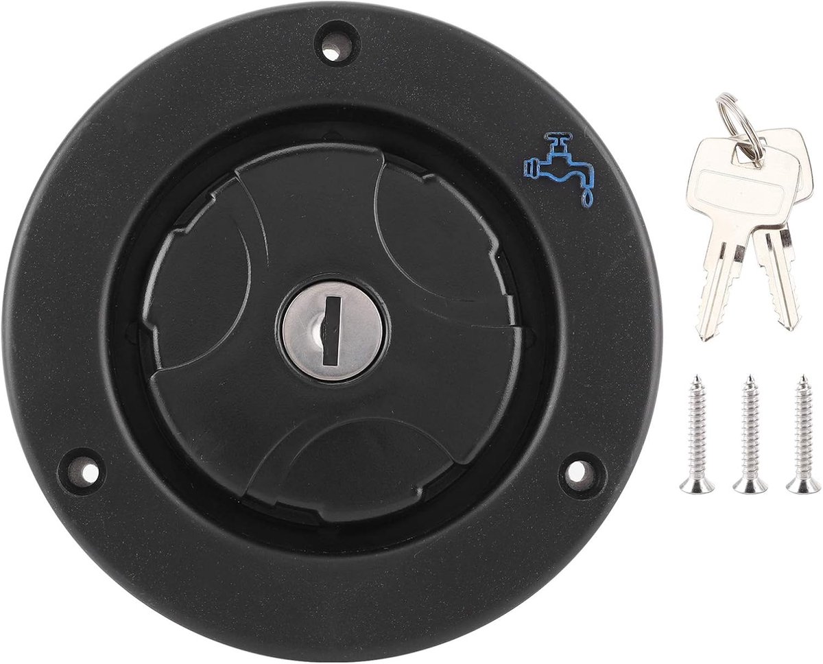 SnelShoppen - Waterinlaat Slotbare Dop, Gravity Verswaterinlaat met Sleutels, Lekvrije Water Vuldop voor Caravan en Camper, 1.6 Inch Aansluiting, Snel