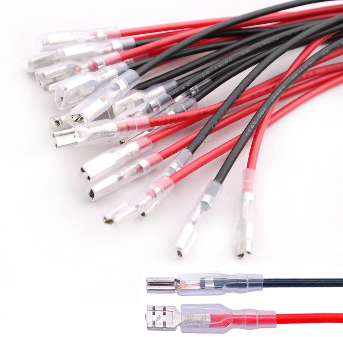SnelShoppen - 20 Stuks Kabelschoen Set 2.8mm en 4.8mm, Geïsoleerde Plugs Crimp Verbindingen, Tinned Koper, Nylon Isolatie, Geschikt voor Elektronische
