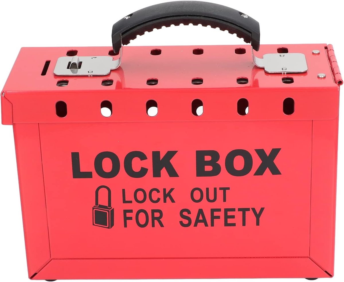 SnelShoppen - Lockout Tagout Lock Box - Grote Groep Lock Box - Draagbare Veiligheid Padlock Rack met 12 Slots - Stalen Lockout Station voor Tags, Hasp