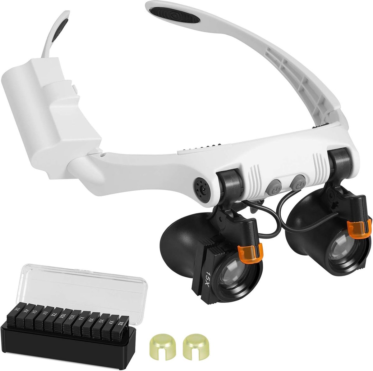 SnelShoppen - Multifunctionele LED Vergrootglas met Hoofdband - 3X tot 10X Vergroting - Ideaal voor Componentinspectie, Handwerk en Hobby - Comfortabe