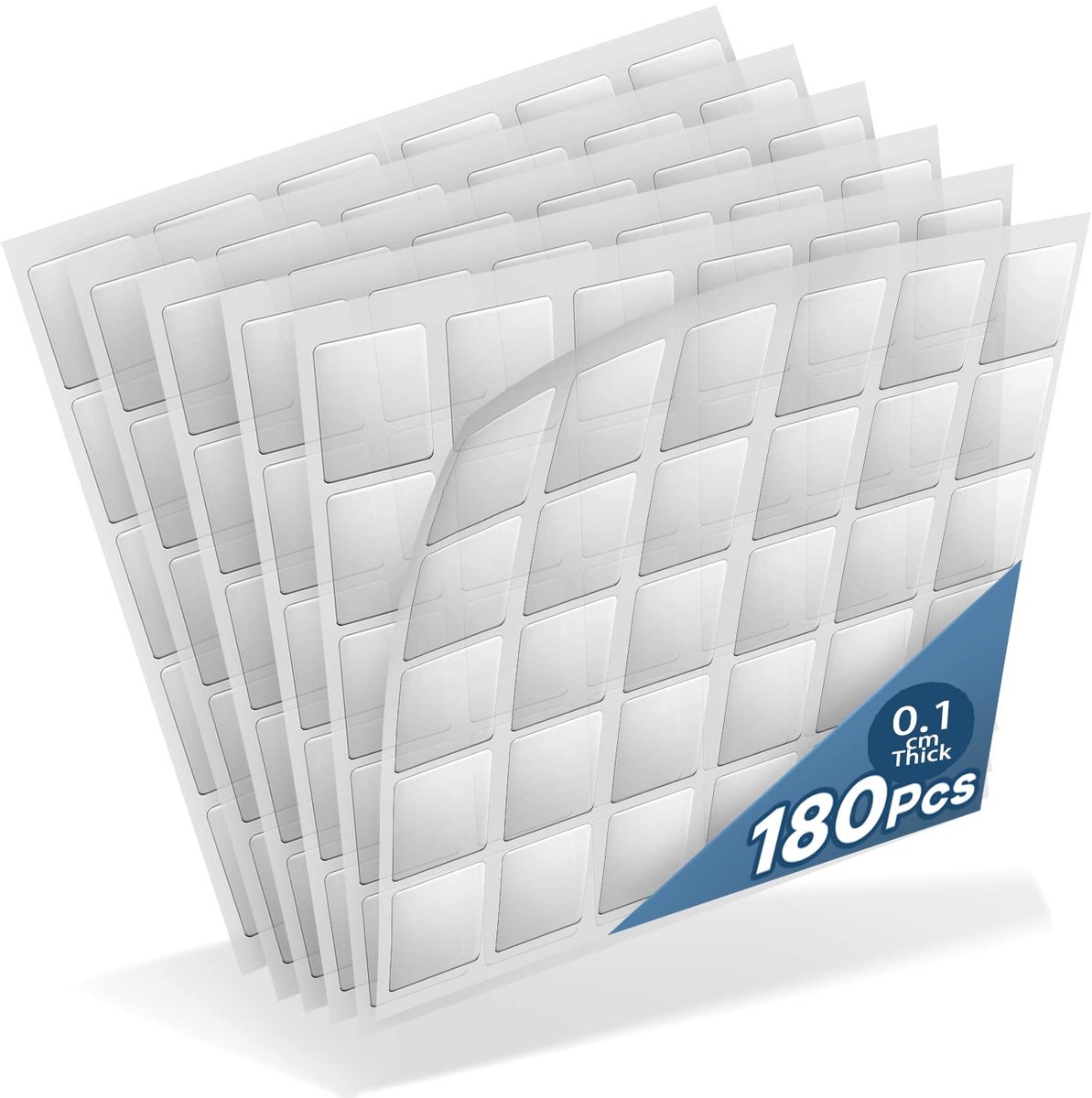 SnelShoppen - Kuchoow Traceless Dubbelzijdige Sticker voor Akoestisch Schuim, 180 Stuks, Wasbaar, Herbruikbaar, Transparant, Verwijderbaar, Extra Ster