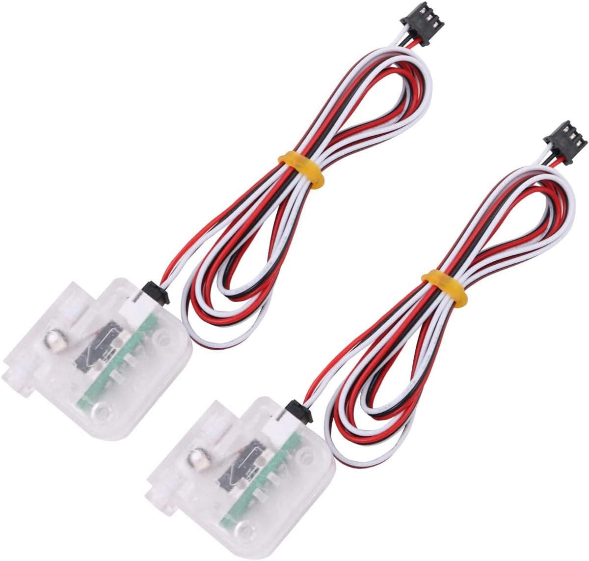 SnelShoppen - Pack van 2 Filament Sensor voor 3D Printer met 2 x 1 m Kabel - Filamentdetectie Module voor Automatisch Stoppen bij Lege Filamenten - Tr