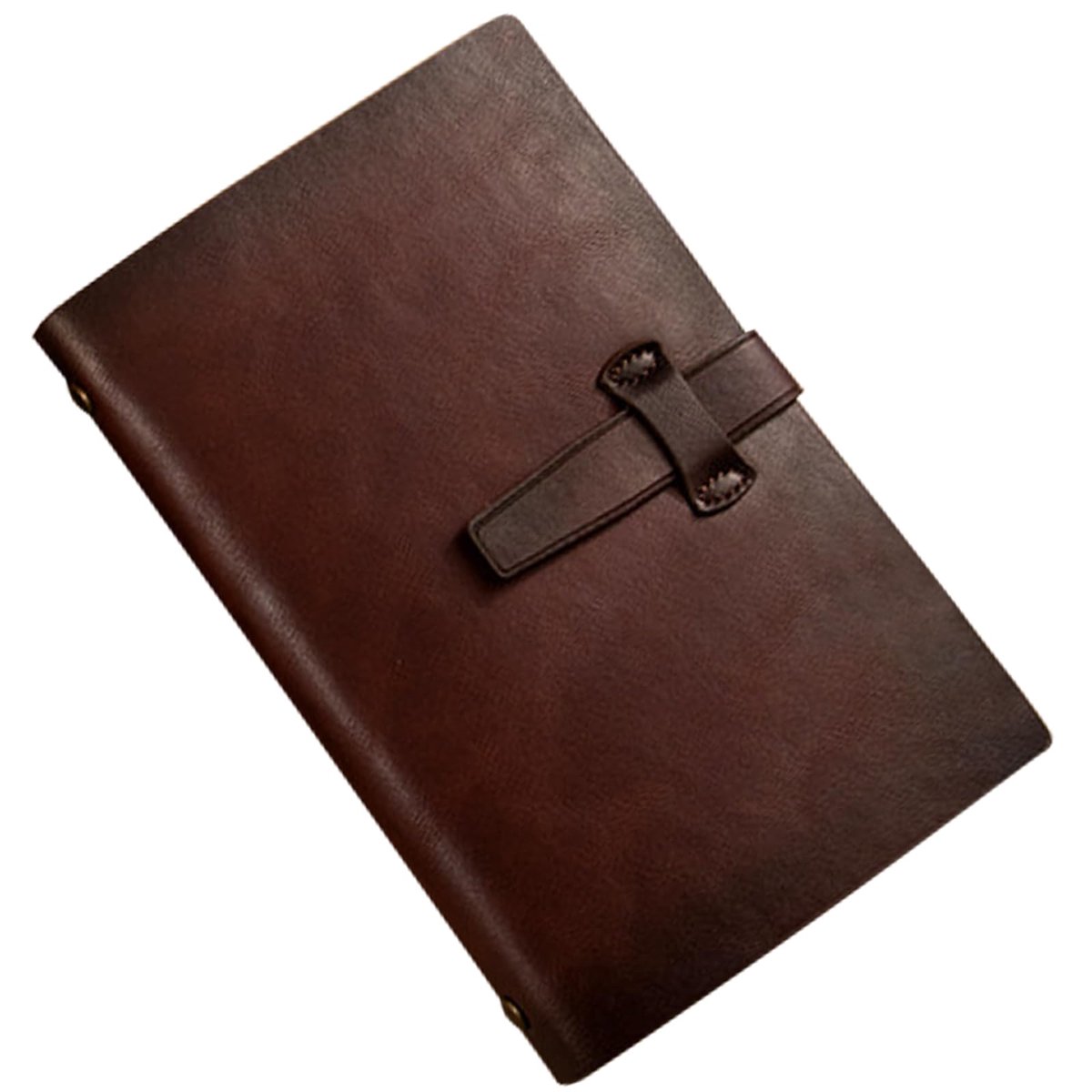 SnelShoppen - Herbruikbaar A5 leren notitieboek, 6-rings organizer met tas, gelinieerd papier, navulbaar notitieboek voor kantoor, studie, reizen, vin