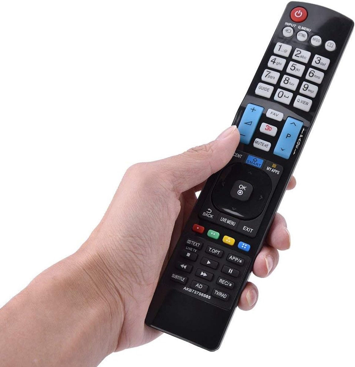 SnelShoppen - Universele Smart TV Afstandsbediening Vervanging - Compact, Duurzaam, Navigatieknoppen, Hoogwaardige ABS Materiaal, Geschikt voor Digita