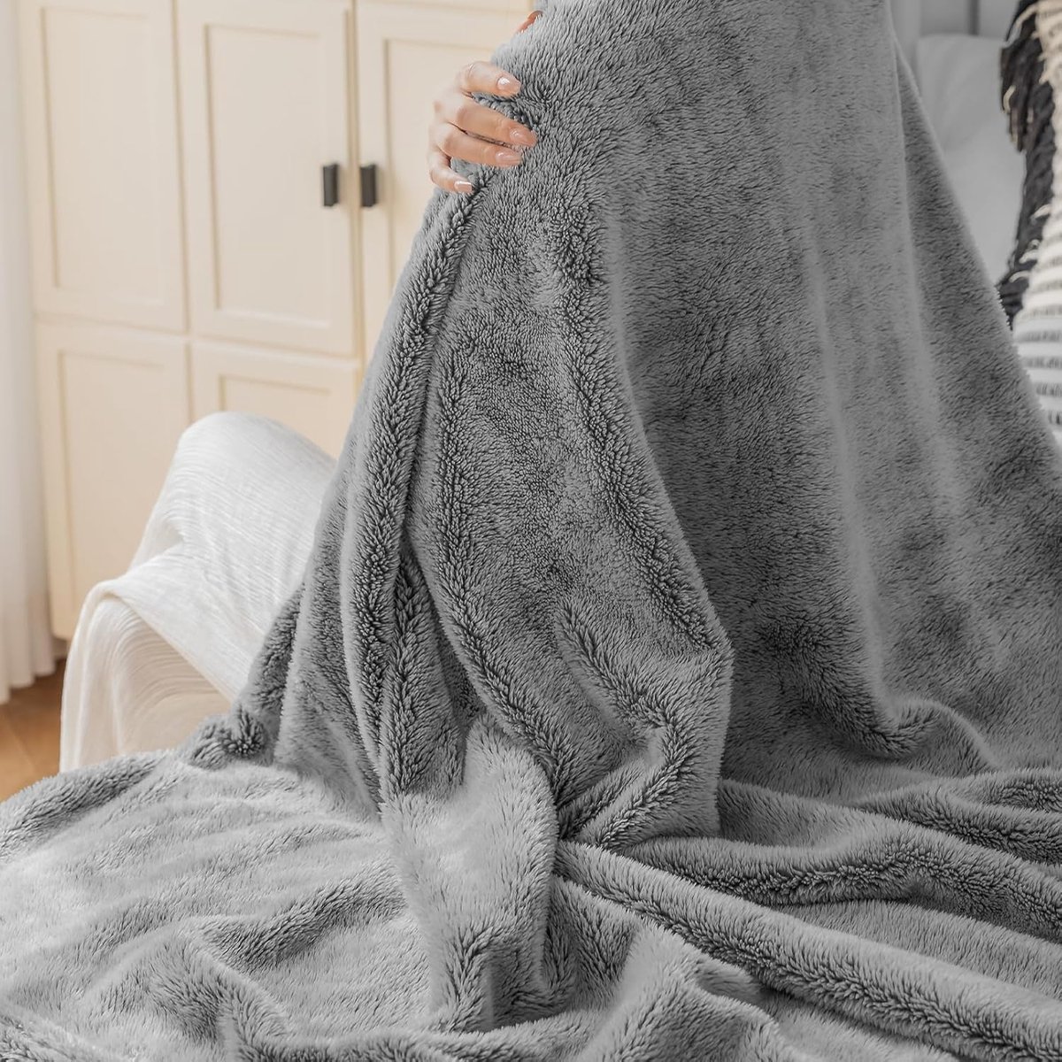 SnelShoppen - Plaid Fleece Dekentje 130 x 150 cm, Enkele Flanellen Deken - Oeko-TEX® Gecertificeerde Fleece Deken voor Bank en Bed, Zachte Dekens in G