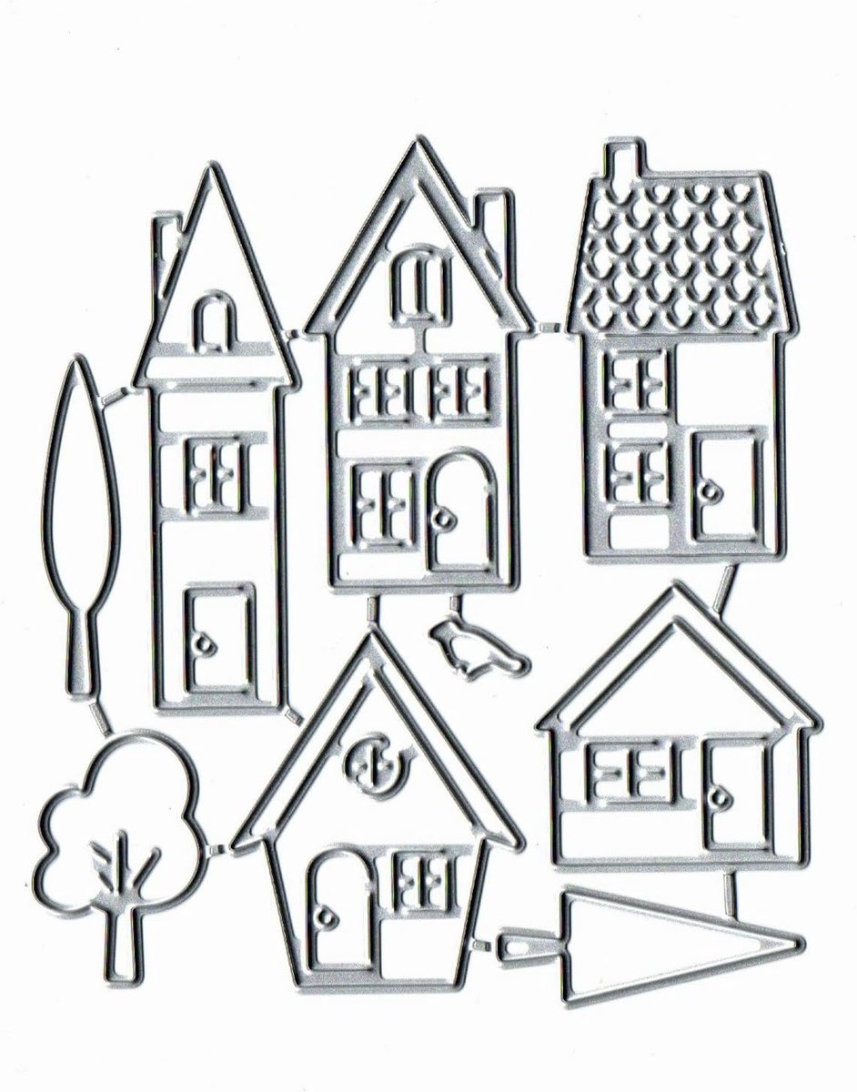 SnelShoppen - Kerstbomen Mansion Metaal Stansmessen, Lente Zonnebloem Frame Blad Snijmessen voor DIY Scrapbooking Album Decoratieve Embossing Papier S