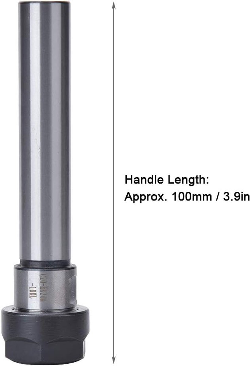 SnelShoppen - ER20 Collet Houder, ER20A 100L 100mm Lengte Collet Houder Uitbreiding Tool Houder met Rechte Shank voor ER32 Chuck, Diepe Gaten Bewerkin