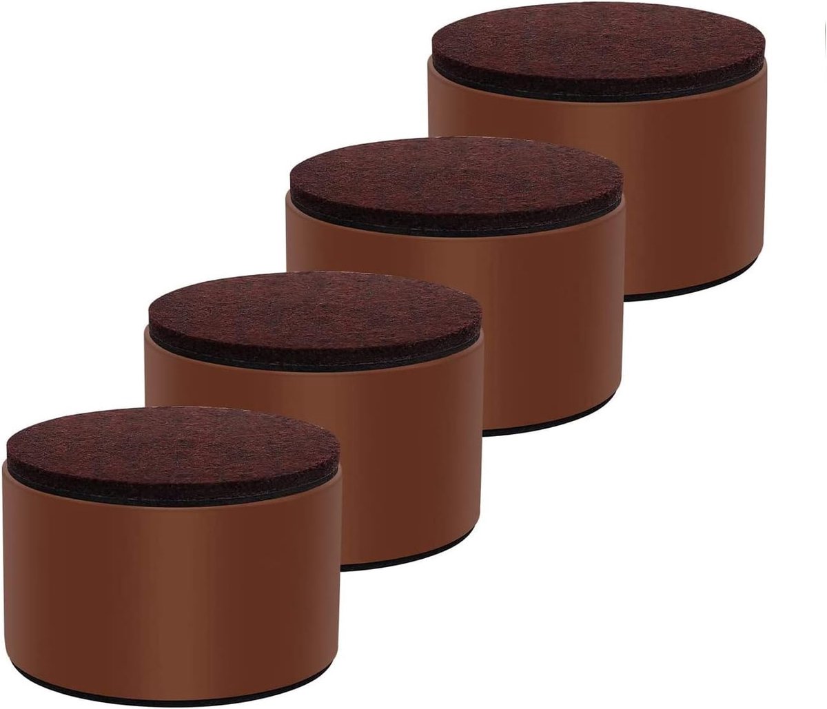 SnelShoppen - 4 Stuks 2" Verhogers voor Meubels, Carbon Staal Bedverhogers, 6 cm Hoogte Verhoging voor Bedden, Banken, Kasten, Stevig Tot 450 kg, Rond